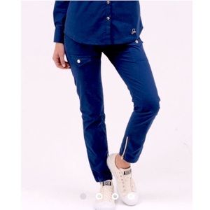 NWT Jaanuu Jolie Shanti Navy Blue Cargo Tapered Scrub Pants